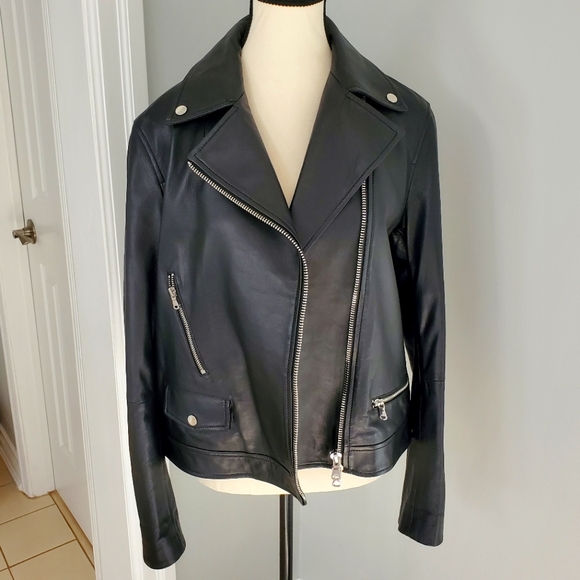 HUGO BOSS Leather Moto Jacket - Picture 2 of 6